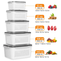 5-piece BPA-free fridge organizer set with removable colanders